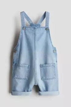 Джинсовые шорты-комбинезон H&M, синий
