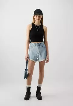 Джинсовые шорты LADIES HOTPANTS Urban Classics, светло-голубой деним