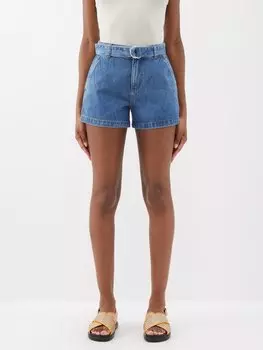 Джинсовые шорты le trouser с поясом FRAME, синий