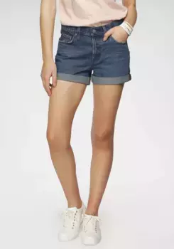 Джинсовые шорты Levi's "501 Short Long", с застежкой на пуговицы и закатанным краем, синий