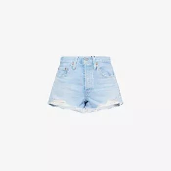 Джинсовые шорты Levis 501 с высокой посадкой, светло-голубой
