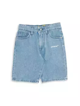 Джинсовые шорты Little Kid's и Kids с диагональным контуром Off-White, синий