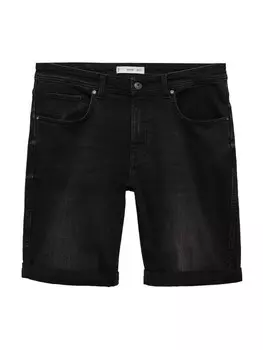 Джинсовые шорты MANGO MAN Slim fit Jeans Rock, черный деним