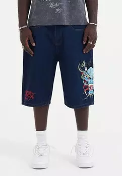 Джинсовые шорты MEDUSA DRAG SKATER Ed Hardy, индиго