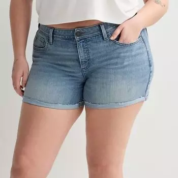 Джинсовые шорты миди с низкой посадкой для подростков плюс сайз So, цвет medium