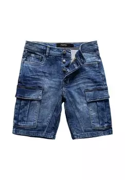 Джинсовые шорты MIT STRETCHBUND UND KNOPFLEISTE Humy, темно-синий