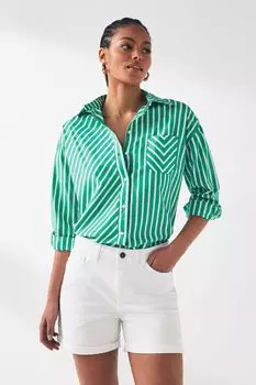 Джинсовые шорты Mom Fit с завышенной талией Noisy May, белый