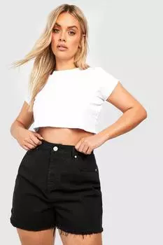 Джинсовые шорты mom short Boohoo, черный