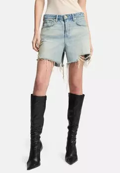 Джинсовые шорты MONROE LONG 7 for all mankind, светло-голубой