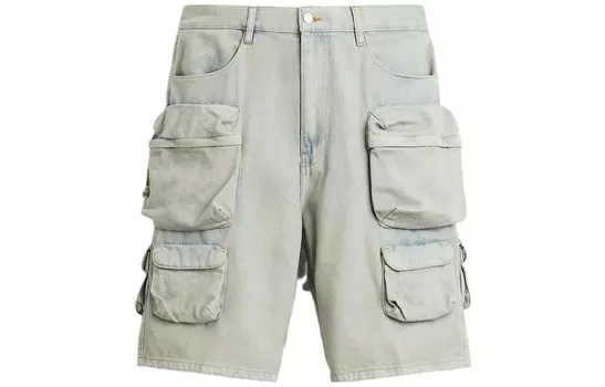 Джинсовые шорты мужские бирюзовые Zara, бирюзовый