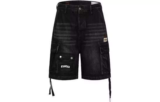 Джинсовые шорты мужские черные Evisu, черный