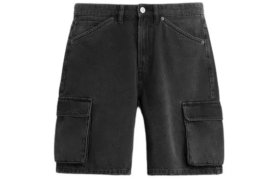 Джинсовые шорты мужские черные Zara, черный