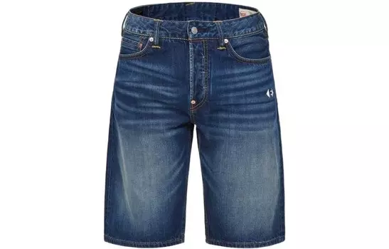 Джинсовые шорты мужские джинсовые синие Evisu, синий