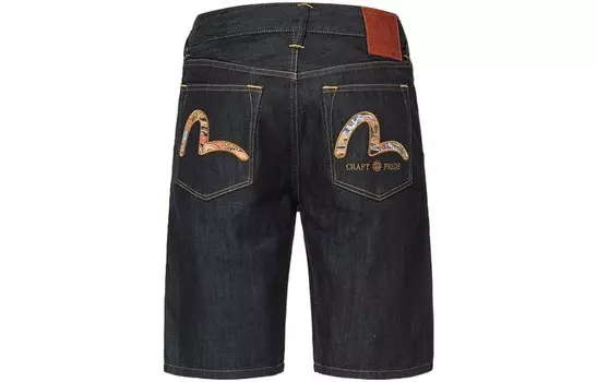 Джинсовые шорты мужские джинсовые синие Evisu, синий