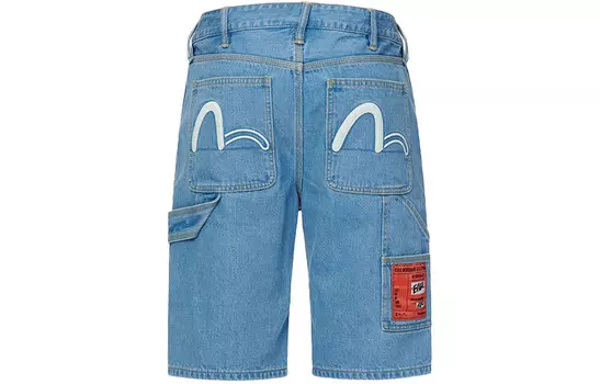 Джинсовые шорты мужские джинсовые синие Evisu, синий