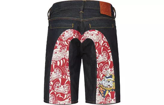 Джинсовые шорты мужские джинсовые синие Evisu, синий