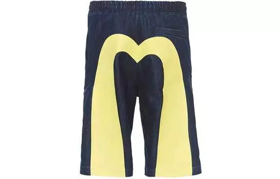 Джинсовые шорты мужские джинсовые синие Evisu, синий