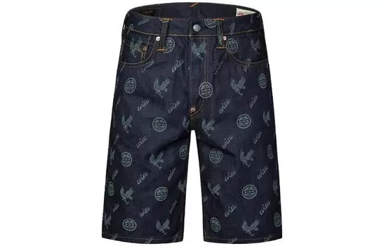 Джинсовые шорты мужские джинсовые синие Evisu, синий