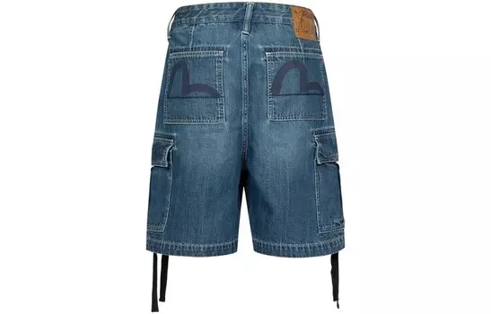 Джинсовые шорты мужские джинсовые синие Evisu, синий