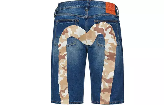 Джинсовые шорты мужские джинсовые синие Evisu, синий