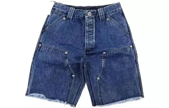 Джинсовые шорты мужские синие Chrome Hearts, синий