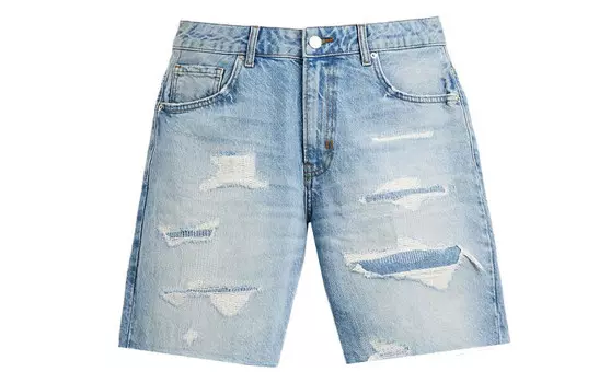 Джинсовые шорты мужские синие Zara, синий