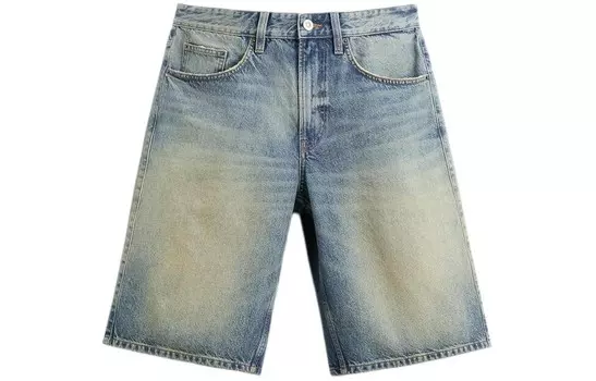 Джинсовые шорты мужские средние синие Zara, синий