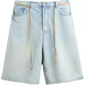 Джинсовые шорты мужские светло-голубые Zara, светло-голубой
