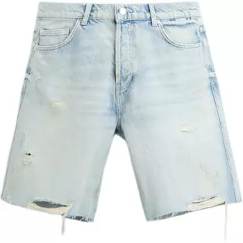 Джинсовые шорты мужские светло-голубые Zara, светло-голубой