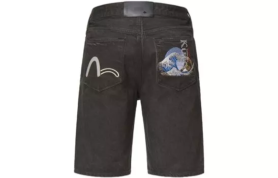 Джинсовые шорты мужские темно-серые Evisu, темно-серый