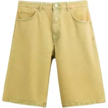 Джинсовые шорты мужские желтые Zara, желтый