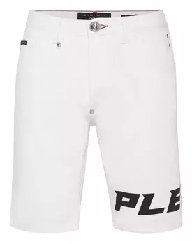 Джинсовые шорты Mykonos Philipp Plein, белый