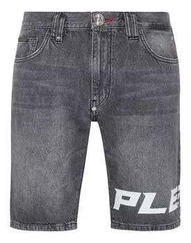 Джинсовые шорты Mykonos Philipp Plein, цвет Storm Grey