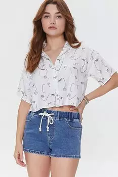 Джинсовые шорты на шнурке Forever 21, деним