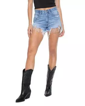 Джинсовые шорты Nash Vegas с отделкой по краю и бахромой Blue Revival, цвет Green