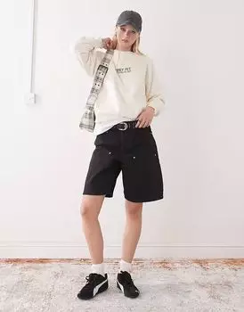 Джинсовые шорты Obey Shift в выцветшем черном цвете