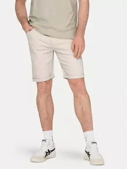 Джинсовые шорты обычного кроя Ply 22029296 Only & Sons, экрю