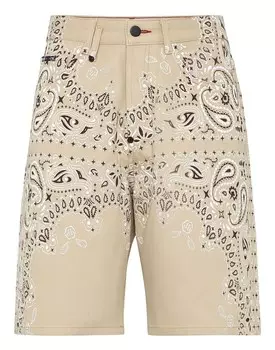 Джинсовые шорты Пейсли Бандана Philipp Plein, бежевый