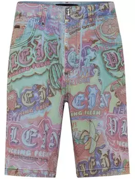 Джинсовые шорты Philipp Plein, розовый