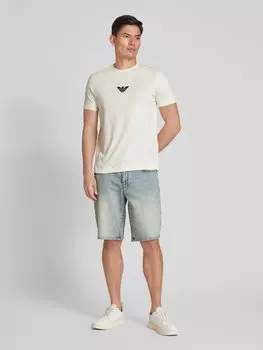 Джинсовые шорты прямого кроя с пятью карманами ARMANI EXCHANGE, светло-серый