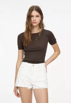 Джинсовые шорты PULL&BEAR, белый