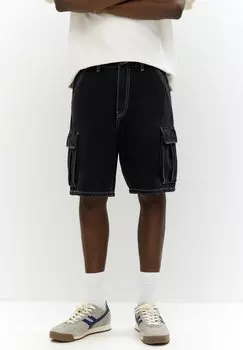 Джинсовые шорты PULL&BEAR, черный