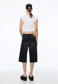 Джинсовые шорты PULL&BEAR, черный