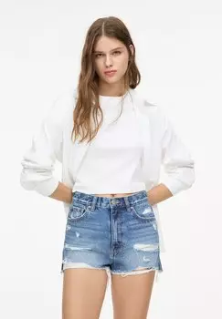 Джинсовые шорты PULL&BEAR, цвет Blue Denim