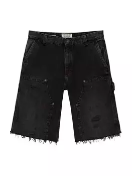 Джинсовые шорты Pull&Bear Loose fit Jeans, черный деним