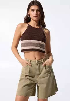 Джинсовые шорты PULL&BEAR, охра