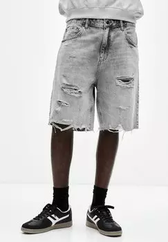 Джинсовые шорты PULL&BEAR, темно-серый