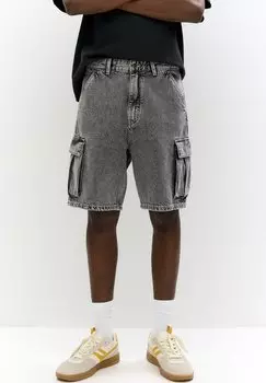 Джинсовые шорты PULL&BEAR, темно-серый