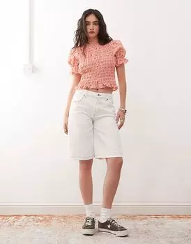 Джинсовые шорты Reclaimed Vintage цвета экрю