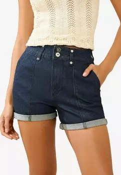 Джинсовые шорты REGULAR FIT - DOUBLE BUTTON TURN UP Lipsy, синий